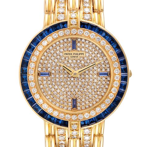 patek philippe gold diamond watch.